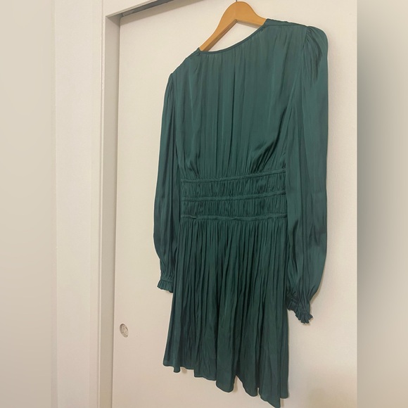 Maje Satin Dress With Ruffles - Picture 10 of 10